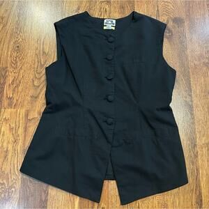 Future Collective Jenee Naylor Black Waistcoat Sleeveless Button Front XL Chic